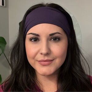 Lululemon Fringe Fighter Headband Deep Purple Dark Grey Hair Accessories